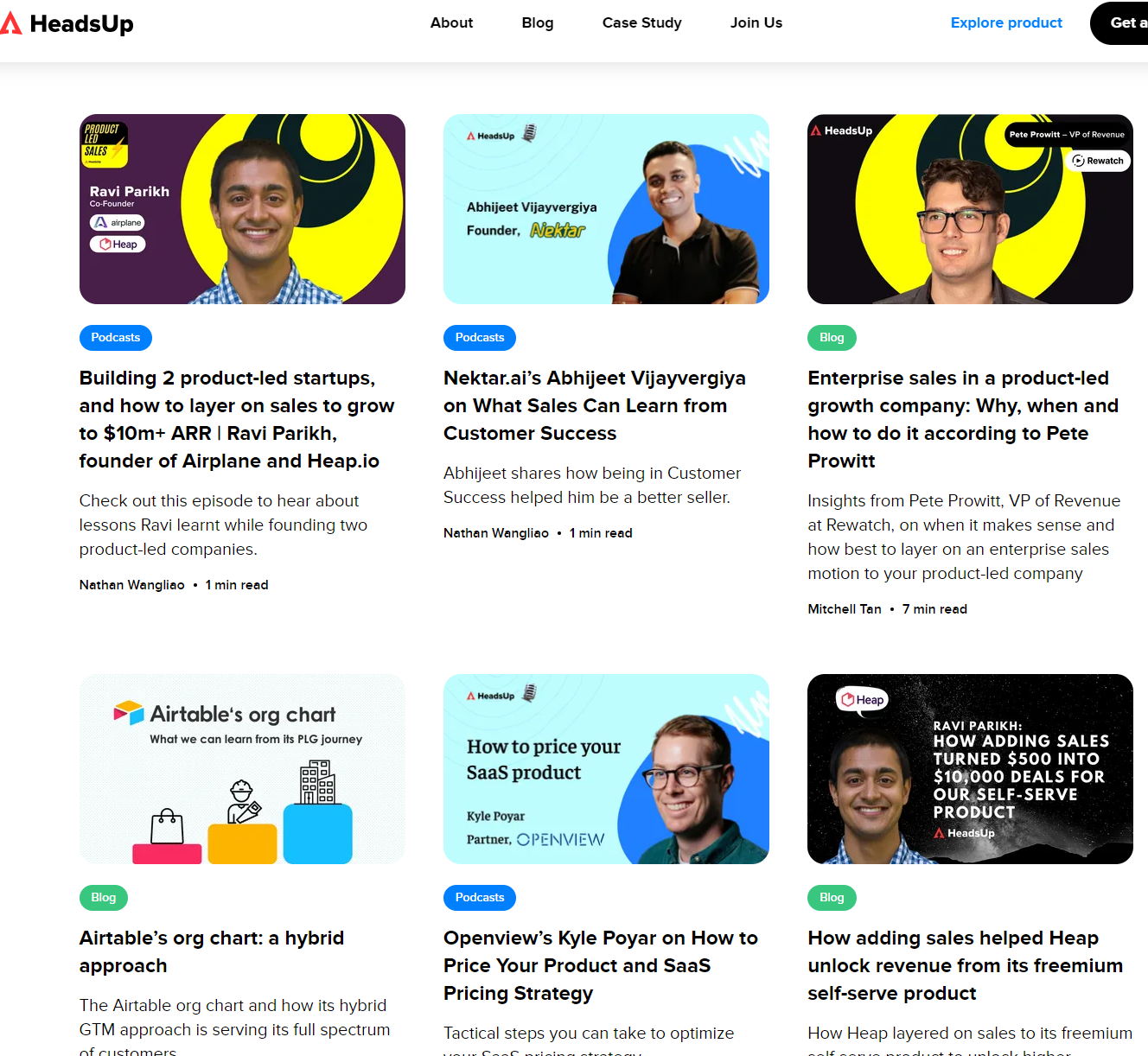 HeadsUp blog — an example of community-generated content for enterprise